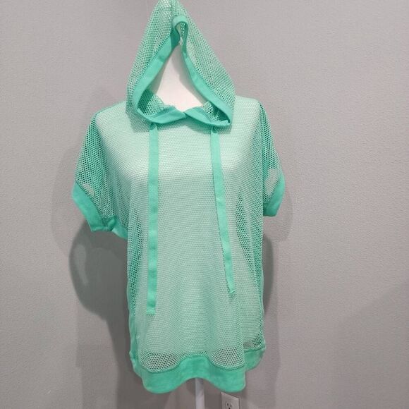 Rue21 women's green mesh Hooded sweater, size XL - Picture 1 of 8